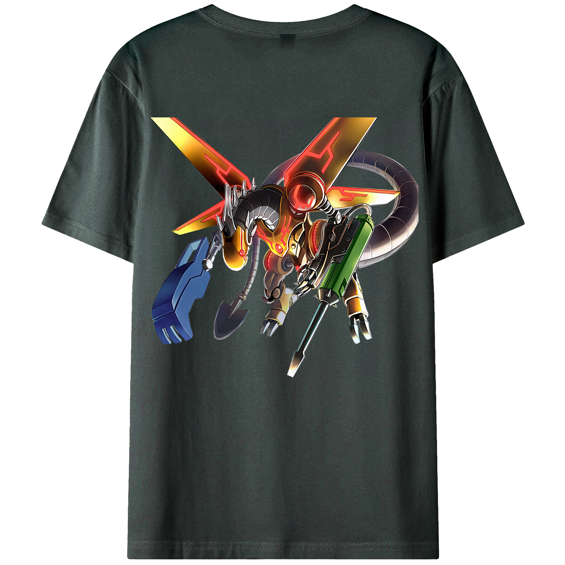 （画像用） 遊☆戯☆王 Yu-Gi-Oh! 綿100％ メンズ半袖Tシャツ（バックプリント） 通気性